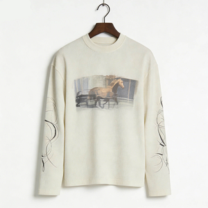 เสื้อยืดแขนยาวทรงแร็กแลนผ้าวาฟเฟิลเนื้อนุ่มสำหรับผู้ชาย เสื้อยืดลำลองแบบเรียบง่าย น้ำหนักเบา สไตล์สตรีทแวร์ ขายส่ง - Product Image 3