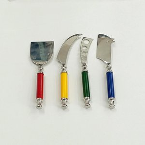 Hammered Design Metal Golden <b>Cheese</b> <b>Sets</b> With White Marble Handle For Home And Hotels Usage <b>Cheese</b> Knife Butter Spreader - Product Image 4