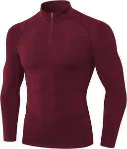 T-shirt vintage pour homme à séchage rapide, sport d'été, fermeture éclair, fitness en plein air, haute élasticité, 180g, uni - Product Image 2