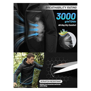 Mens Rain Jacket and <b>Coats</b> Packable Lightweight Waterproof Windbreaker Hooded for Golf Cycling Hiking Outdoor Sports <b>Travel</b> - Product Image 4