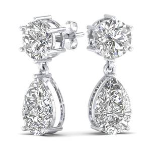 Pendientes colgantes REYES de oro macizo de 14 quilates con moissanita certificada GRA para mujer, joyería nupcial de lujo para bodas y fiestas. - Product Image 5
