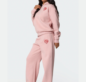 Sweat à capuche pour femme 2026 de haute qualité, coupe classique, couleur rose clair, pré-lavé, avec impression en relief, en polaire d'hiver, style streetwear tendance - Product Image 3