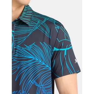 Chemises de golf pour hommes à manches courtes, imprimé floral, polyester/coton, coupe décontractée, respirantes, tricotées, 180g, logo sur le devant - Product Image 4