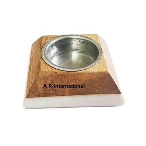 Porte-bougie en bois de style nordique, imprimé à la main en soie, 1 couleur, forme unique, décoration de Noël, fabrication artisanale indienne - Product Image 4