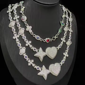 Collar de Cadena Cubana con Moissanita VVS de Corte Redondo Personalizado, Estilo Hip Hop, Oro Blanco, Plata 925, Joyería Fina para Hombre - Product Image 5