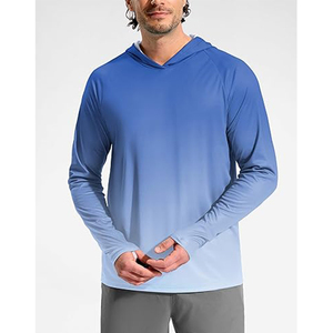 Camisa de Pesca para Hombre, Roja, Manga Larga, con Capucha, Protección Solar UPF 50, Estampada, con Bolsillo para Gafas de Sol - Product Image 3