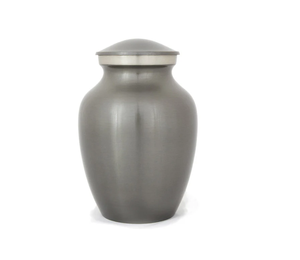 Modern Metal Cremation Urn with Gold Accent Lid for Human Ashes <b>Memorial</b> Funeral ashes urn home decor - Product Image 3