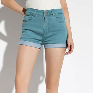 Shorts de mezclilla de color sólido para mujer, nueva llegada de verano, mini shorts de cintura alta con control de abdomen, shorts de mezclilla para mujer. - Product Image 5
