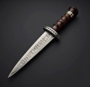 Couteau de chasse/skinner artisanal en acier inoxydable, personnalisable OEM, manche en bois Pakka, étui en cuir, ZA DAMASCUS MAKERS - Product Image 2