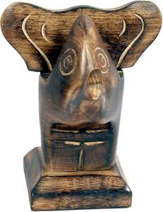 Porte-lunettes en bois en forme d'éléphant, figurine d'animal sculptée, garde les lunettes en sécurité, accessoire de bureau élégant pour la décoration de la maison et du bureau - Product Image 3