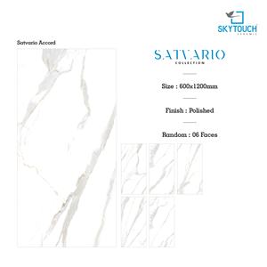 Azulejos de porcelana pulida con base blanca antideslizante y vetas grises, formato grande 60x120, diseño de suelo de mármol para baño, interior de villa. - Product Image 3