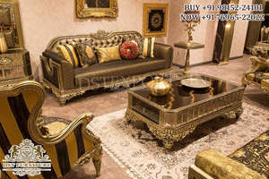 ชุดโซฟาห้องนั่งเล่นสไตล์อังกฤษและยุโรป ดีไซน์ตุรกี ชุดโซฟาไม้สักแท้แบบดั้งเดิม สหราชอาณาจักร - Product Image 5