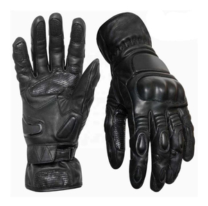 Gants de moto sportifs en cuir uni, longueur poignet, respirants, non doublés, écologiques, compatibles écran tactile, toutes saisons, usage quotidien - Product Image 1