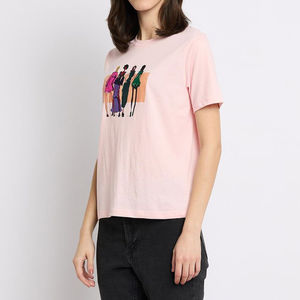 T-shirt pour femme de qualité supérieure, col rond, manches courtes, 100% coton, respirant, nouveau t-shirt pour femme, t-shirt uni pour femme - Product Image 3