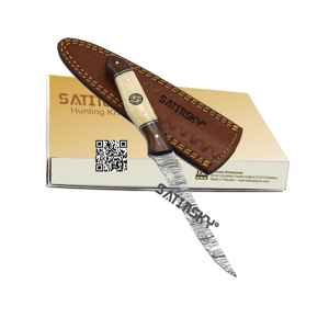 Cuchillo Satinsky de acero de Damasco, funda de 7 ", alto carbono, 1095 + 15N20, fuente de alimentación Manual, 3 años de garantía, certificado CE, logotipo personalizado - Product Image 6