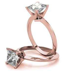 Anillo Solitario con Diamante Cultivado en Laboratorio, Corte Princesa, Borde Recto, Oro, Certificado IGI, Diseño Elegante para Joyería de Aniversario para Mujer - Product Image 2