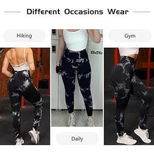 Leggings de yoga premium pour femmes, tie-dye, sans couture, taille haute, pour fitness, gym, entraînement, vêtements de sport, collants - Product Image 3