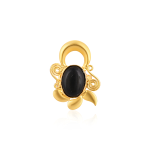 Black Onyx Gemstone <b>Ring</b> Handmade <b>Adjustable</b> Fashion Brass Jewelry for Women - Product Image 1