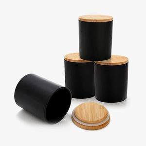 Tarro de vela de vidrio mate negro con tapa de madera Tarro de vidrio de la mejor calidad Uso para el hogar Centro de mesa Decoración de Navidad India - Product Image 6