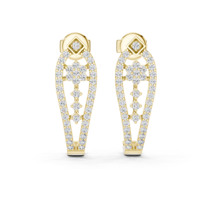 Boucles d'oreilles créoles Bali en argent sterling 925 plaqué or 18 carats avec zircon pavé Aurora, bijoux de luxe tendance pour femmes - Product Image 1