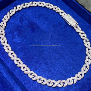 Fine Hip Hop Jewelry Necklace 925 Sterling Silver in Moissanite Diamond for Certified <b>Infinity</b> Link Chain - Product Image 1