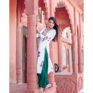 Encuentra un conjunto de kurta de algodón Buta con estampado floral rojo de nuevo diseño para mujer, al por mayor, ropa étnica de diseñador, elegante. - Product Image 4