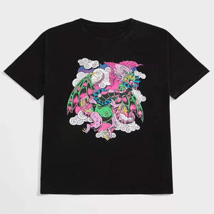 Camiseta de algodón oversize para hombre con estampado de goma en relieve, manga corta, cuello redondo, ajuste holgado, estilo casual y urbano, cómoda para el día a día. - Product Image 4