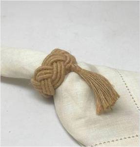 Anneau de serviette moderne en corde de papier tressée à la main, écologique et durable, pour la décoration de table de mariage, de ferme ou de plage - Product Image 5