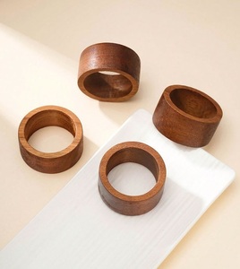 <b>High</b> Quality Modern Luxury Wooden Eco-Friendly Handmade Napkin Rings for <b>Kitchen</b> Dinner <b>Table</b> and Weddings Round Shape Decor - Product Image 1