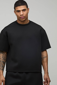 Men Loose Fit Sweat Shirt and Shorts <b>Set</b> Breathable Cotton Casual Outfit Heavyweight Short Sleeves Matching <b>Set</b> Men Urban Style - Product Image 5