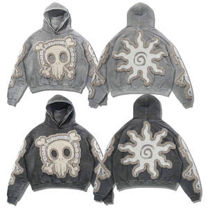 Sudadera con Capucha de Diseño Urbano de Lujo con Logotipo Bordado en 3D Personalizado, Sudadera de Invierno de Manga Larga 100% Algodón, Ropa Urbana - Product Image 1