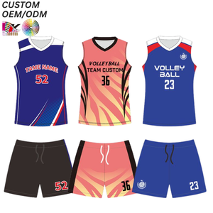 Ensemble Maillot et Short Personnalisé de Volleyball 100% Polyester/Spandex Séchage Rapide Respirant Coupe Ample Support OEM ODM - Product Image 1