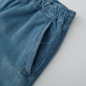 Short décontracté solide personnalisé vente en gros 98% coton 2% Spandex velours côtelé élastique cordon de serrage taille durable doux poches pour hommes - Product Image 2