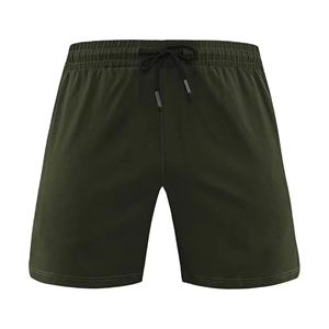 Short de gym avec logo personnalisé du fabricant d'usine pour hommes Motif cargo en tissu tissé 100% coton avec fermeture à la taille élastique - Product Image 1