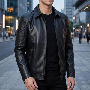 High End Mens Leather Fashion <b>Jacket</b> Material Soft Texture Luxury <b>Jacket</b> Formal Business Casual Style Fashionable Outerwear - Product Image 4