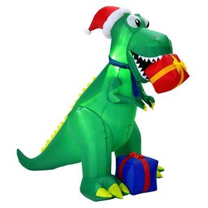 6 Feet Christmas Inflatable Dinosaur Outdoor Holiday Yard Decorations Festive Christmas Decoration - Product Image 1