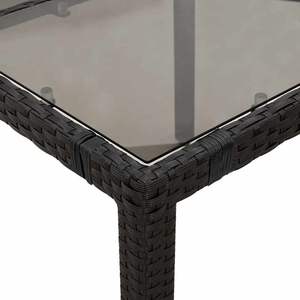 Ensemble bistrot réglable de taille moyenne avec repose-pieds en rotin PE noir, mobilier de patio - Product Image 6