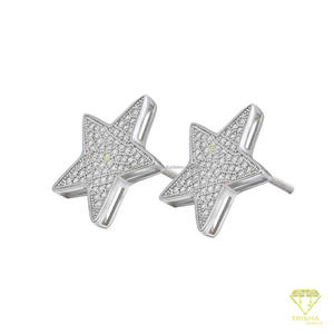 Boucles d'oreilles classiques en moissanite et diamant, en argent sterling 925, serties de pierres, bijoux intemporels et élégants pour femmes - Product Image 5