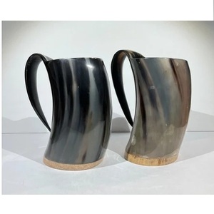 Most Selling Handmade Drinking Horn Mug with Glossy Surface Horn Mug for Parties & Events for Exports Selling from India - Product Image 3