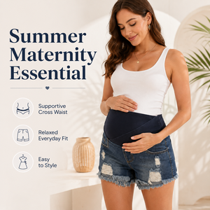 Shorts <span class=keywords><strong>en</strong></span> <span class=keywords><strong>jean</strong></span> <span class=keywords><strong>de</strong></span> maternité taille basse déchirés pour <span class=keywords><strong>grossesse</strong></span>, extensibles, pour l'été, vente <span class=keywords><strong>en</strong></span> gros - Product Image 2