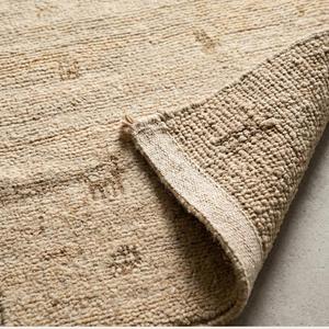 Alfombra de Lana Tejida a Mano de Color Beige Natural con Diseño Floral, Alfombra Decorativa Clásica de Lujo con Flecos y Pelo Plano - Product Image 6