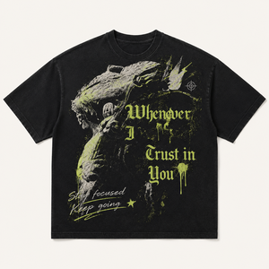 Camiseta Casual Oversize con Estampado Frontal de Graffiti y Eslogan, 100% Algodón, Estilo Streetwear Desgastado, de Gran Gramaje, Unisex para Hombre y Mujer - Product Image 6