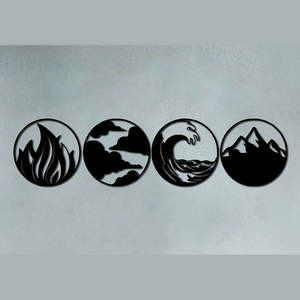 Islamic Traditional Iron <b>Wall</b> <b>Art</b> Set of 4 Round Hanging Decor for Living Room 50 x 50 cm - Product Image 1