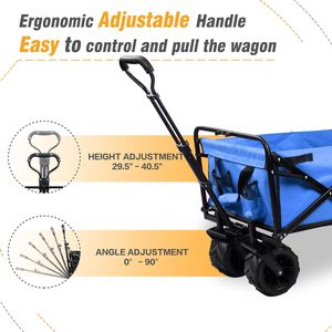 Carrello pieghevole pieghevole per esterni per autocarro regolabile Shopping Beach Wagon per campeggio in giardino ruote universali - Product Image 3