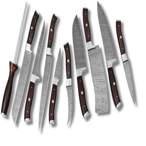 TARJ ENTERPRISES Handmade Damascus Stainless Steel 67-Layer 10-Piece Ambidextrous Durable <b>Sharp</b> Sustainable <b>Knife</b> Set - Product Image 1