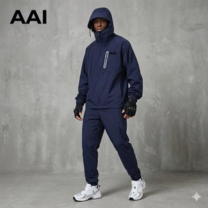 Conjunto de Chaqueta y Pantalón Deportivo de Lujo, Impermeable, 100% Nailon, Cortavientos, Softshell, Talla Grande, Personalizable para Hombre - Product Image 1