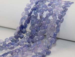 5.5mm Tanzanite Faceted Heart Shape Briolette Beads 8 Inches Top Drilled for <b>Jewelry</b> <b>Making</b> & Crafts Premium Quality Stone Beads - Product Image 5