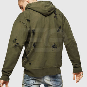 Sweat-shirts déchirés pour hommes, doux et décontractés, style streetwear tendance, tenue quotidienne, style urbain - Product Image 4