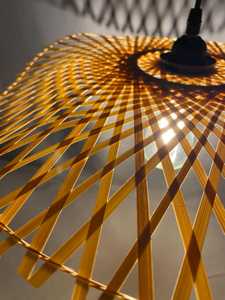 Handmade Bamboo Spiderweb Pendant <b>Light</b> Boho Woven Hanging Lamp Home Decor Natural Rattan Supplier Manufacturer - Product Image 3