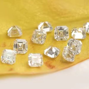 Wholesale Manufacturer 4.3MM CVD HPHT DEF Color VVS-VS Clarity Synthetic Asscher Cut Lab Grown Loose Diamond for Jewelry Making - Product Image 3